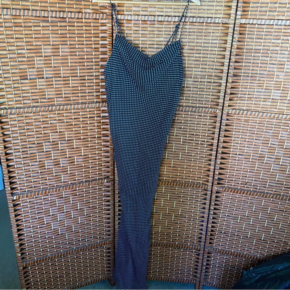 NWT Urban Outfitters “Rosalia” Polka Dot Chiffon Maxi Dress - Picture 3 of 6